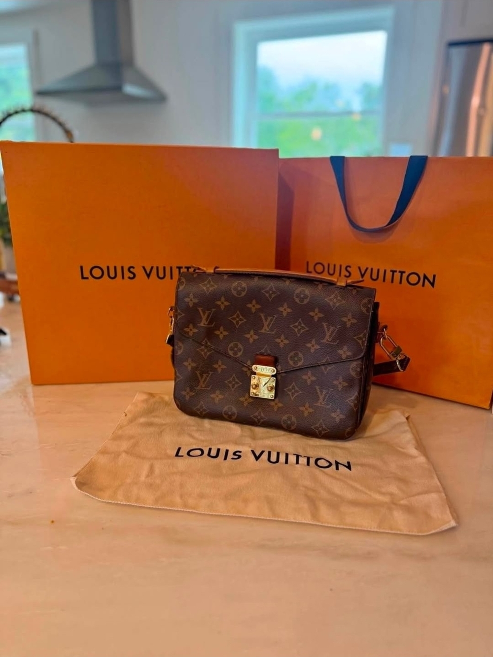 Louis Vuitton Monogram Canvas Pochette Metis Crossbody Bag - Brown